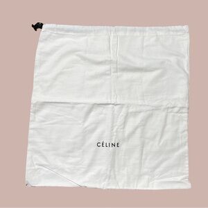 CÉLINE White Canvas Logo Dust Bag 23”x23”